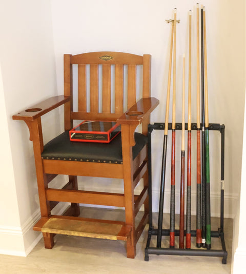 Brunswick Dominion II Billiards Table With Chair, Cue Rack And Cues