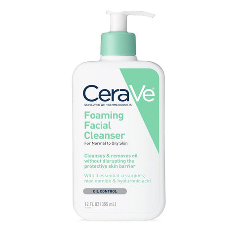 CERAVE FOAMING FACIAL CLEANSER 12 OZ - Two Pack