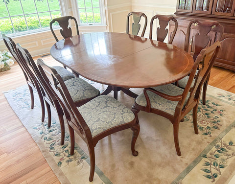Baker Historic Dining Table and Chairs + Ethan Allen Sideboard