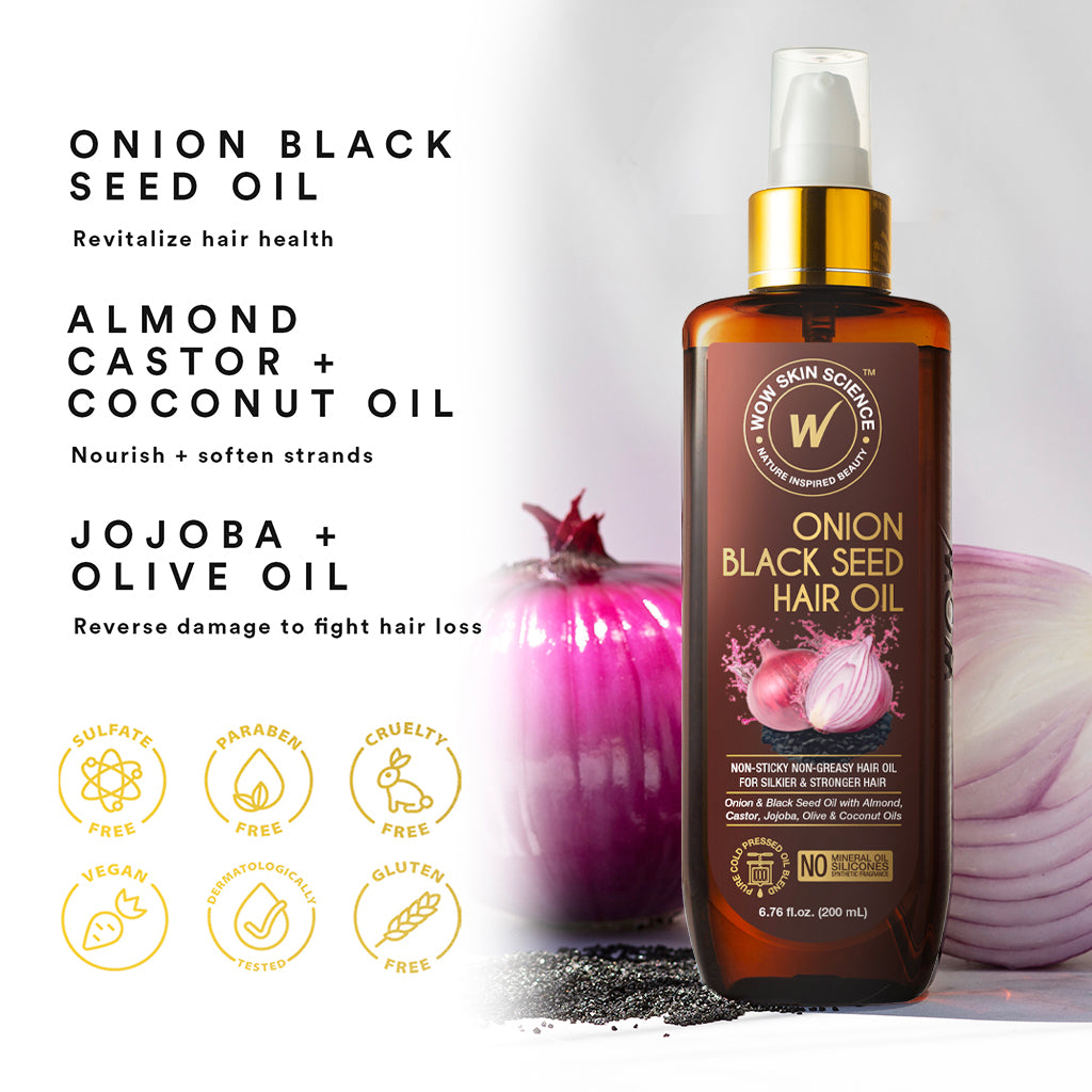 WOW Skin Science Onion Black Seed Hair Oil 6.76 oz