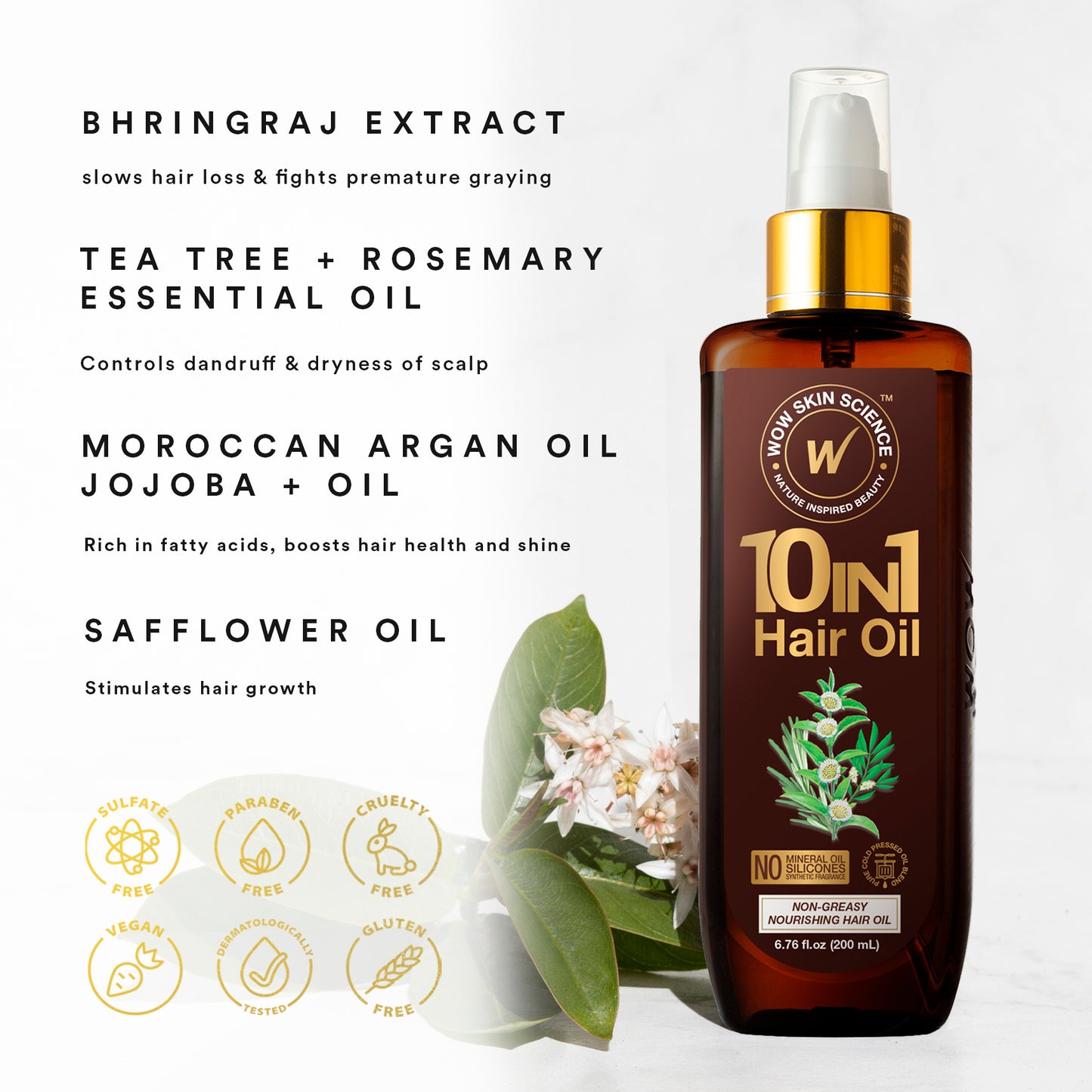 WOW Skin Science 10 in 1 Hair Oil 6.76 oz