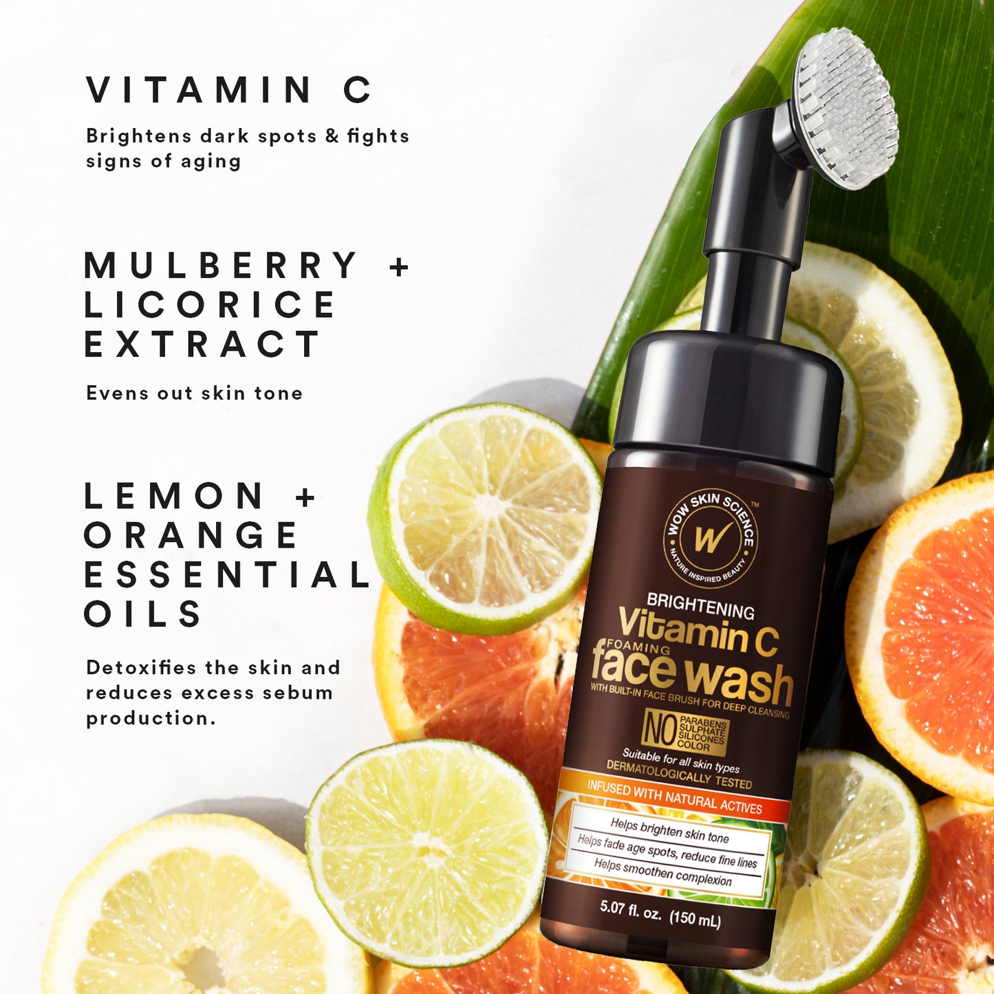 WOW Skin Science Vitamin C Face Wash & Brush 5.07 oz