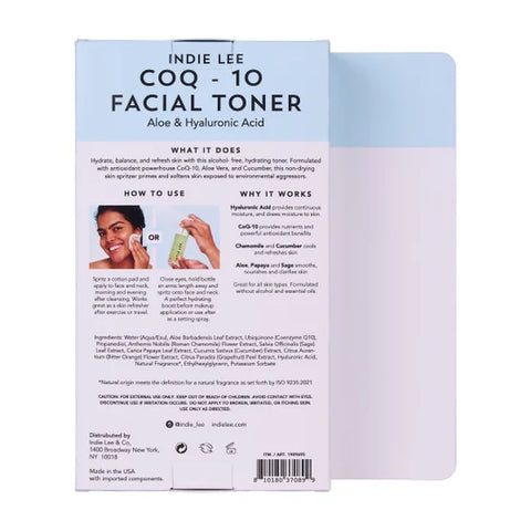 Indie Lee CoQ-10 Toner Hydrating Toning Mist - Hydrating Mist for All Skin Types- 4.2oz - Two Pack
