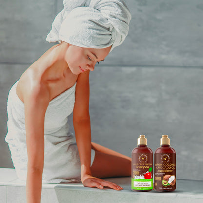 WOW Skin Science Apple Cider Vinegar Shampoo & Coconut + Avocado Oil Conditioner Duo 16.9 oz