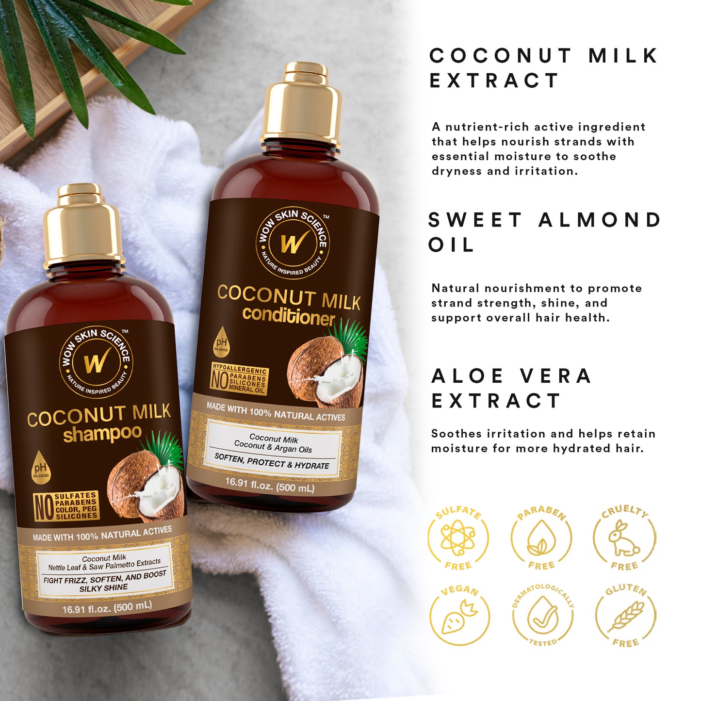 WOW Skin Science Coconut Milk Shampoo & Conditioner Duo 16.9 oz