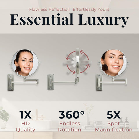 ZAD DUAL ARM WALL MIRR 1X5 NIC