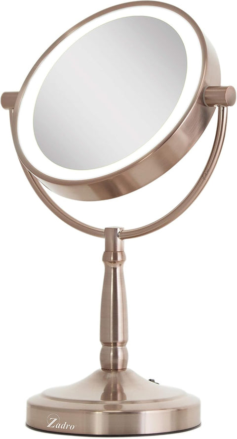 ZAD LED LIT SWIV MIRR 1/10 R.GOLD