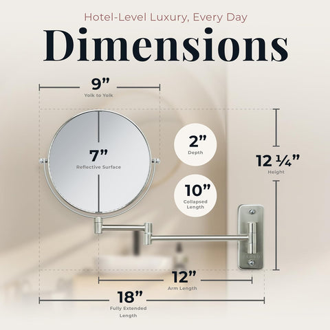 ZAD DUAL ARM WALL MIRR 1X8 BRZ