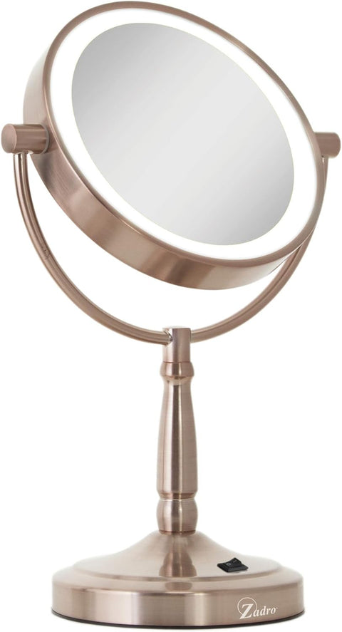 ZAD LED LIT SWIV MIRR 1/10 R.GOLD