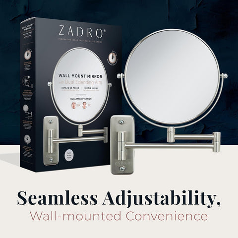 ZAD DUAL ARM WALL MIRR 1X8 CHR