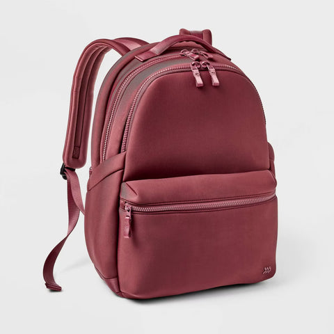 ALL IN MOTION BACKPACK FAUX NEOPRENE BURGUNDY 14L