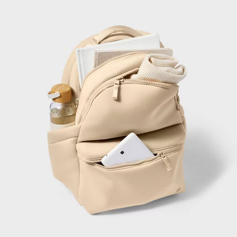 ALL IN MOTION BACKPACK FAUX NEOPRENE CREAM 14L