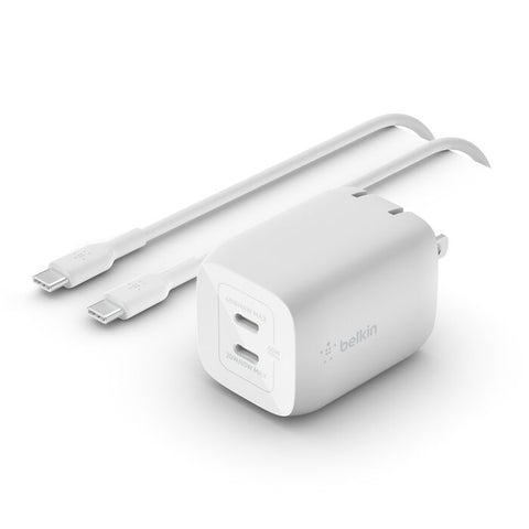 BELKIN WALL CHARGER 65W DUAL USB-C + 2M USB CABLES