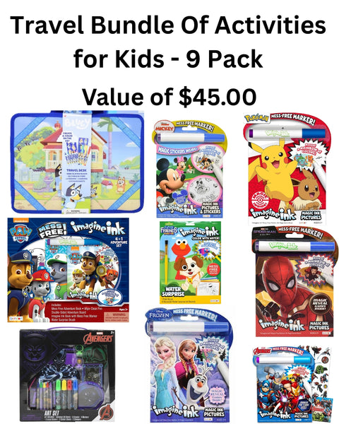 Travel Bundle Of Activities for Kids - 9 Pack