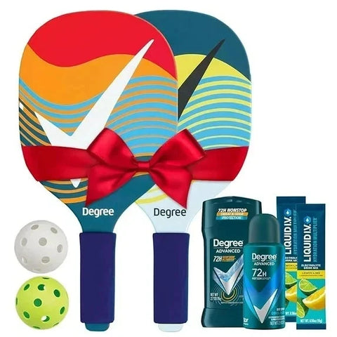 Degree Pickleball Gift Set - Two Paddles, Two Balls, Two Liquid IVs, and Two Degree Items