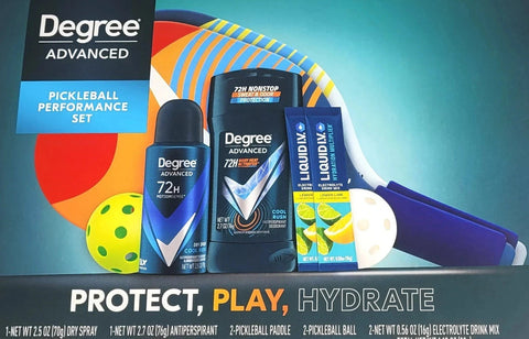 Degree Pickleball Gift Set - Two Paddles, Two Balls, Two Liquid IVs, and Two Degree Items